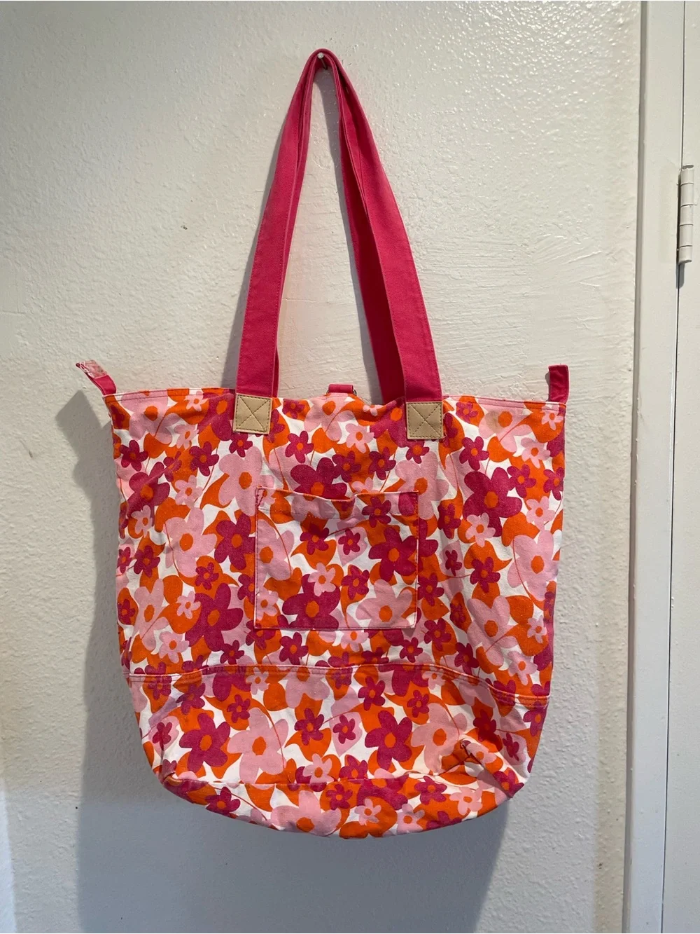 🌸 Lancôme Retro 70s Floral Travel Beach Tote Bag 19.5